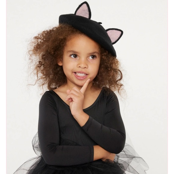 I Love Plum Black Cat Ear Beret - Picture 1 of 6